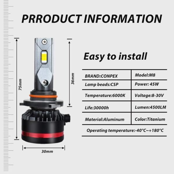 CONPEX 9005 LED Headlight Conversion Kit - Image 4